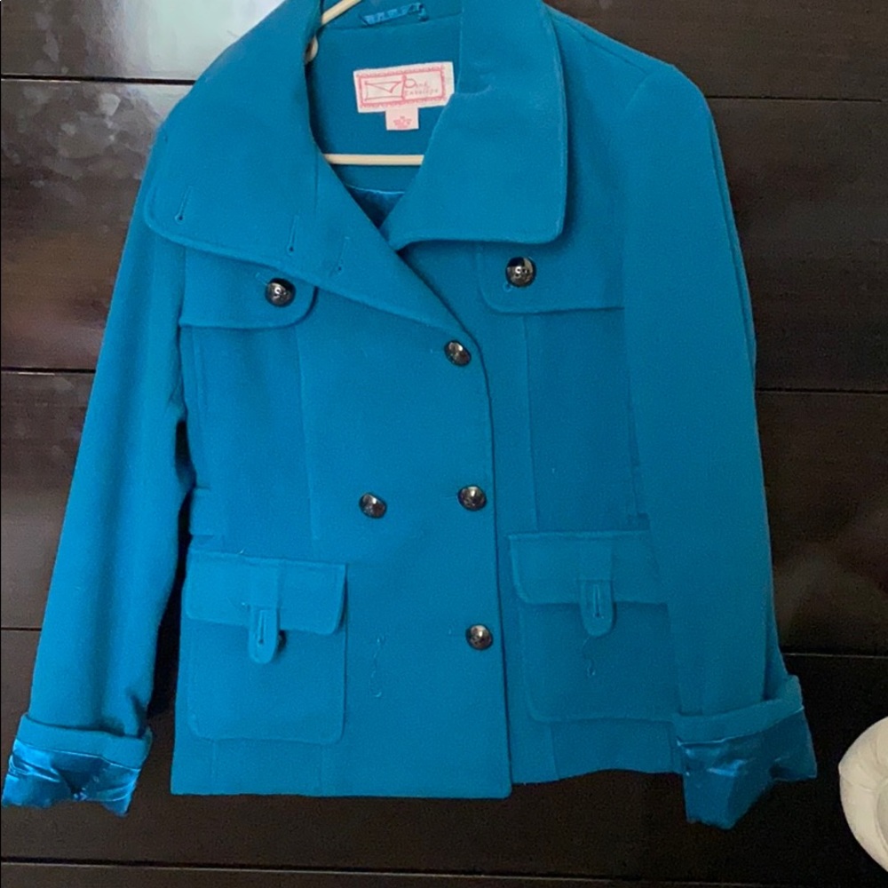 Teal Blue Pea Coat